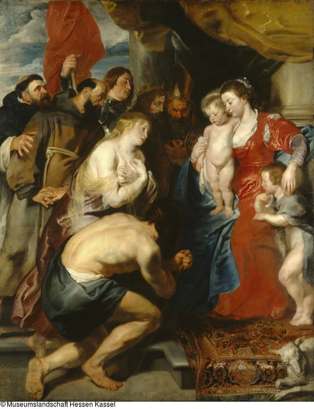 Maria e Gesù con San Giovanni, adorati dai peccatori e dai santi pentiti - Museumslandschaff Hessen Kassel